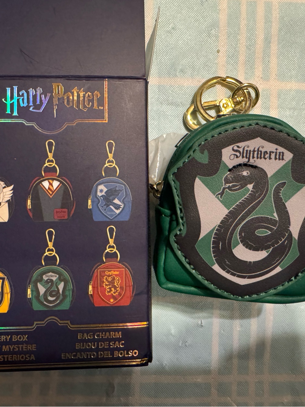 Loungefly Slytherin Green and Black Coin Pouch Keychain
